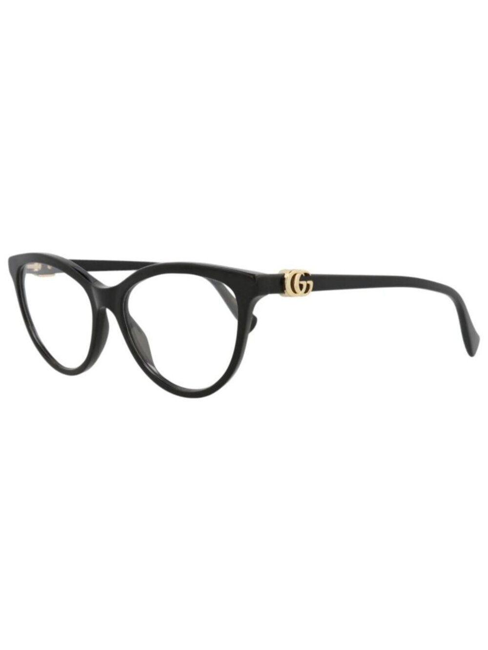 New Gucci Women's Eyeglasses Cat Eye Recycled Acetate Frame Black Black
